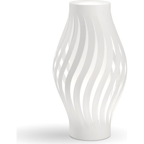 Lampada portatile in Polilux con LED integrato HELIOS Bianca diametro 22x h40 cm (1/2)
