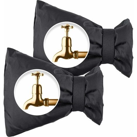 2 Pièce Housse de Protection Robinet Extérieur Housse de Protection Thermique pour Robinet de Jardin pour d’Hiver, Couverture Isotherme Thermique Anti-Gel Neige Pluie Givre Froid(Noir) (1/5)