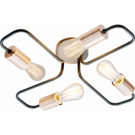 Plafoniera Candellux Herpe nera 48cm 4xE27 metallo