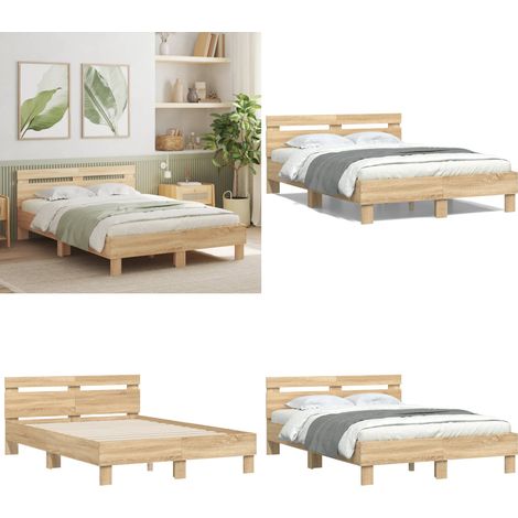 Giroletto Testiera Rovere Sonoma 120x190 cm Legno Multistrato - Testiera letto - Letto con testiera in legno