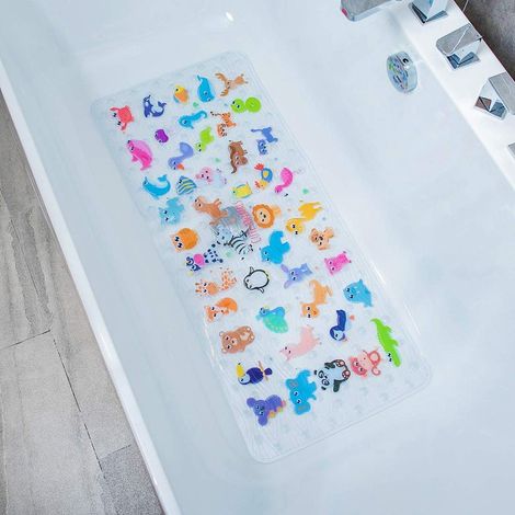 1 Tapis de bain, Antidérapant, PVC, 90x40 cm, Ventouses, Salle de bain, Enfants (1/5)