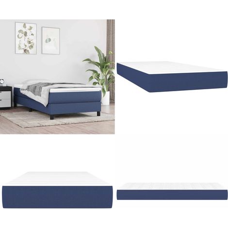 Matelas de lit à ressorts ensachés bleu 120x190x20 cm Tissu - Matelas Ensachés - Matelas À Ressorts - Matelas Confortable - Matelas Support Moyen - Literie - Home & Living