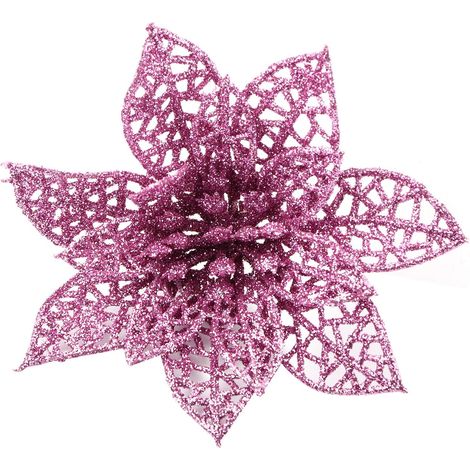 Fleurs Creuses Scintillantes - 1 Pc Fleurs Scintillantes en Plastique Fleurs artificielles Creuses pour la fête d'anniversaire de Mariage (Violet) (1/5)