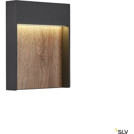 Appliques extérieures LED FLATT applique extérieure anthracite/imitation bois LED 14W 3000/4000K IP6 - SLV 1002953 (1/5)