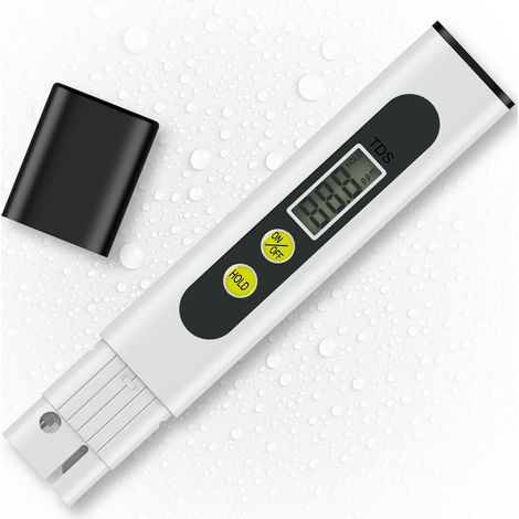 Testeur TDS Numérique Testeur d'Eau Rapide et Précis 0 à 9990 ppm Testeur de Qualité d'Eau pour Eau Potable Eau du Robinet Puits Aquarium et Piscine