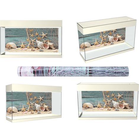 Poster adhésif effet 3D coquillage étoile de mer pour décoration d'aquarium (S) (1/5)