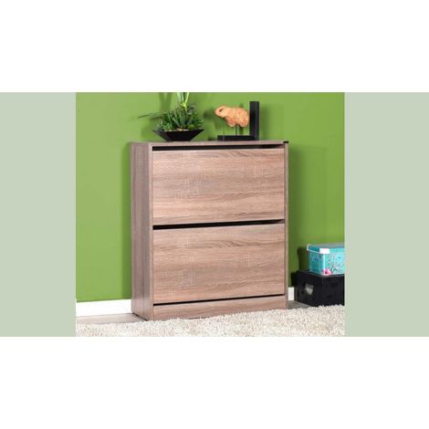 Mueble zapatero con solapa de dos puertas color roble - shc520 (1/2)