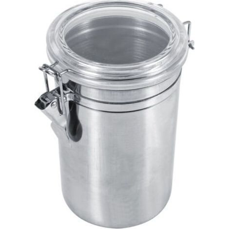 Boîte de conservation alimentaire de cuisine en acier inoxydable, bouteille, pot à sucre, thé, café en grains (XL) (1/5)