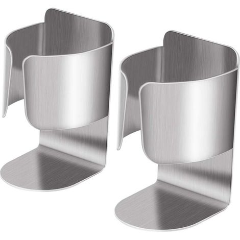 Soporte para cepillo de dientes eléctrico, multifuncional, de acero inoxidable, autoadhesivo, para pared, organizador de pasta de dientes, 2 accesorios para baño y cocina. (1/5)