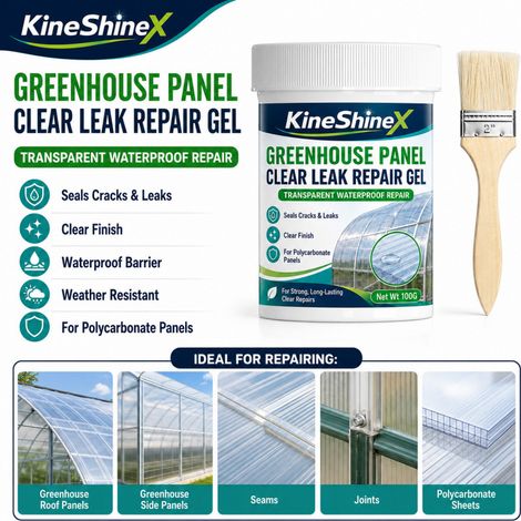 KineShineX transparentes Dichtmittel für Polycarbonatplatten in Gewächshäusern, massive PC-Platten, Rissreparatur, Abdichtung und Wasserabdichtung. (1/5)