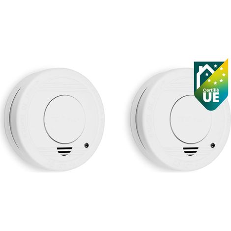 Lot de 2 détecteurs de fumée - Capteur Optique - Durée de Vie : 10 Ans - Bouton de Test - 85 DB - 10.048.28 (1/5)