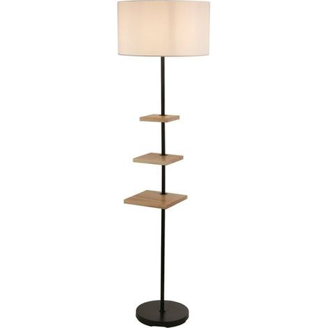 [GEBRAUCHT] B-Ware Searchlight Stehleuchte Standlampe Norfolk schwarz grau Stahl Textil Schalter (1/2)