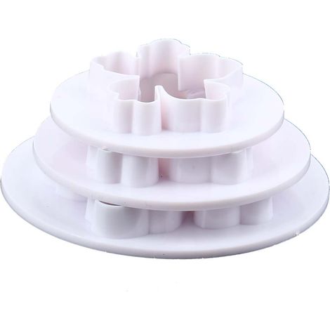 Ensemble de 3 emporte-pièces en forme de fleur, moule à gâteau en plastique, moule pour décoration de gâteaux, outil pour emporte-pièces à biscuits (1/4)