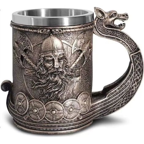 Epischer Wikinger-Expeditionsbecher aus Edelstahl, 550 ml (1/5)