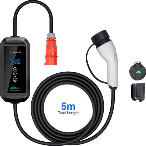 Mobiler EV-Ladegerät, 11KW Ausgang, einstellbarer Strom, schwarz (1/2)