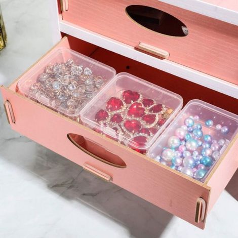 6 mini boîtes de rangement transparentes en plastique pour ranger petits objets, perles et bijoux (2,13 x 2,13 x 0,79 pouces) (1/5)