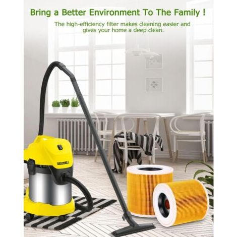 NALOOKAMIC Lot de 2 Pièces - Kit D'Extension pour Filtres à Cartouche Aspirateur Kärcher - Contre les Poussières Fines (1/3)