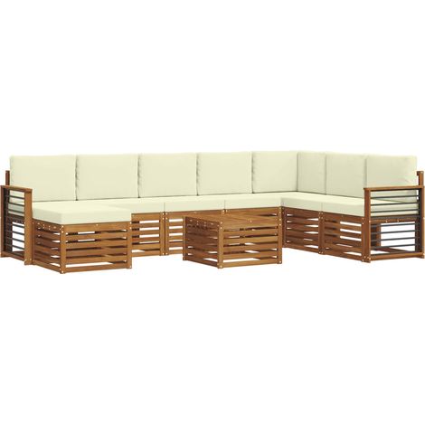 Outdoor Sofa Set 9 pcs Natural and Cream vidaXL (1/5)
