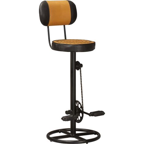 Maison Exclusive - Sgabelli da Bar 2 pz con Stampa Marrone e Nero Pelle di Capra (1/5)