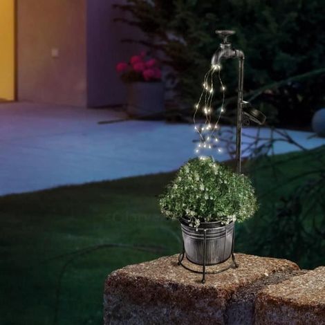 1 pcs robinet décoratif, solaire, led, jardinière, extérieur - 1 pcs robinet décoratif, solaire, led, jardinière, extérieur (1/4)