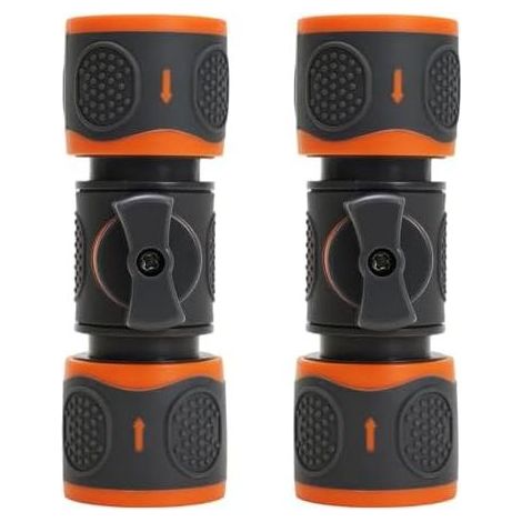 Set mit 2 Universal-Schlauchverbindern mit Hahn - Kompatibel mit 1/2" & 3/4" (12/19 mm) Gardena Sofort-Wasserabsperranschluss für Bewässerung und Hochdruckreiniger (1/5)