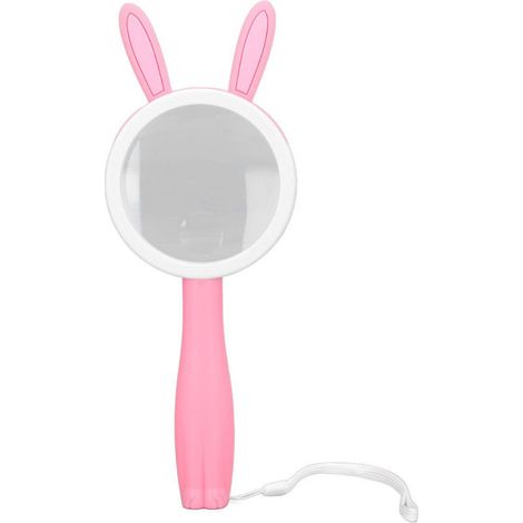 Loupe en Plastique avec Poignée Confortable Lapins Roses Cartoon, Verre Grossissant HD pour Lecture, ABS Léger (1/5)