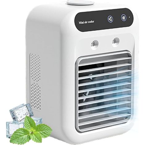 Mini refroidisseur d'eau, Glacier Breeze Ac, climatiseur portable extérieur, réservoir d'eau de 500 ml, cordon d'alimentation USB, 2 vitesses de vent, 2 heures peut être utilisé pour une charge (1/5)