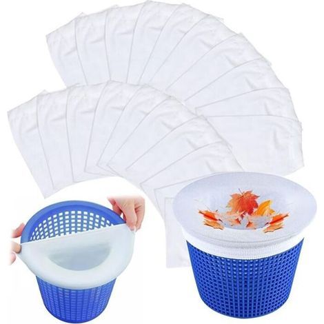 Ulisem20 Pièces Chaussette Skimmer Piscine, Réutilisable Chaussettes Filtre Piscine, Pool Skimmer Socks, Accessoires de Piscine pour Écumoire (1/5)