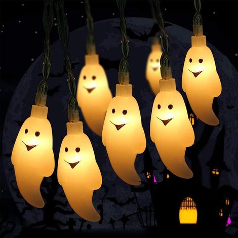 Halloween-Lichterkette, 300 cm x 20 LED-Geisterlichterkette, LED-Lichterkette für Halloween, Halloween-Dekoration für drinnen und draußen (1/5)