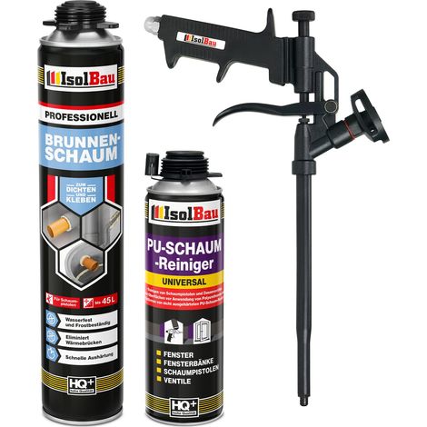 Brunnenschaum 1 x 750ml Bauschaum 1 x Reiniger Montageschaum Schaum Pistole (1/5)