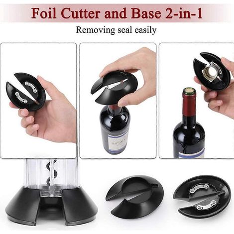 Ouvre-bouteille électrique 4 en 1 pour vin rouge, tire-bouchon automatique, coupe-capsule, câble USB, accessoire de cuisine, gadget cadeau (1/4)