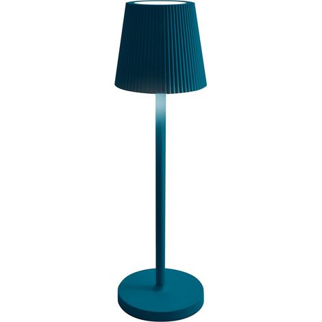 Lampe de table LED rechargeable IP54 mod. Emma couleur bleu pétrole
