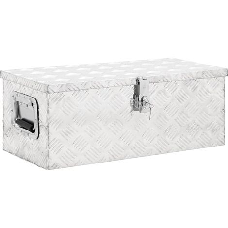 Boîte de rangement-Coffre de rangement-Stockage Rangement Argenté 70x31x27 cm Aluminium 951164 (1/5)