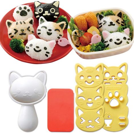 Moule À Riz - Forme Chat - Pour Sushi Et Préparations Cuisine - 3 Pièces (1/5)