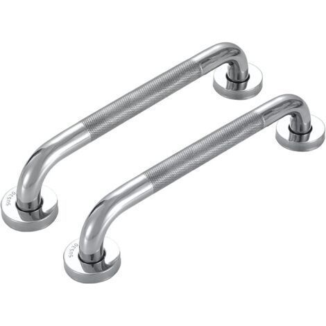 Ensemble de 2 barres d'appui en acier inoxydable 304 pour salles de bains avec revêtement antidérapant, pour baignoire, toilettes, salle de bains, rampes d'escalier (1/4)