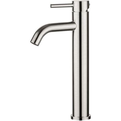 Pair ZVD-Robinet de Lavabo, Robinet Mitigeur Lavabo Haut de Salle de Bains avec Bec Haut, Mitigeur avec Raccordement Eau Froide/Chaud, Gris (1/4)