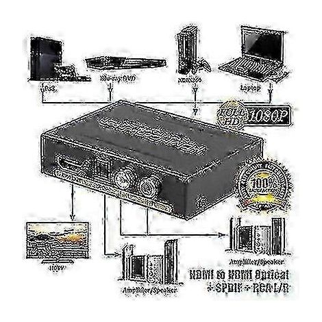 Extracteur audio z, audio HDMI vers HDMI, avec sortie analogique stéréo optique et RCA (L/R). (1/5)
