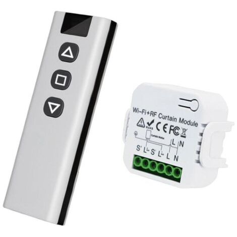 Kit de commande de volet roulant sans fil : Commande du moteur de volet roulant par télécommande RF + module récepteur, portée jusqu'à 100 m, interrupteur radio pour volets roulants, stores (1/5)