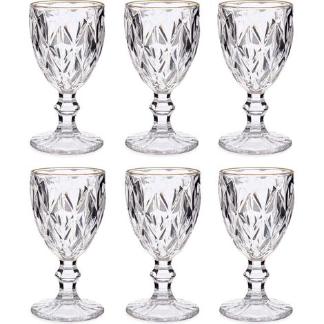 Verre à eau avec bordure dorée, 254 ml, lot de 6 (1/4)