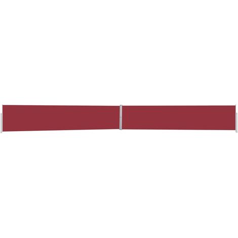 INLIFE Auvent latéral rétractable de patio 170x1200 cm Rouge (1/5)