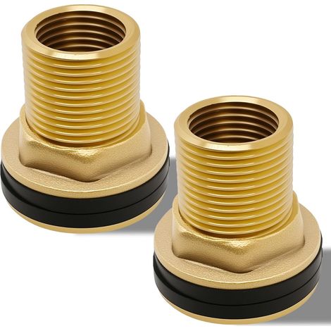 Raccord Citerne Eau de Pluie,Filetage extérieur 3/4", intérieur 1/2",lot 2 Laiton Eau Réservoir Connecteur,Pour Robinets, Eau Réservoir Connecteur Seaux Seaux et Réservoirs d'Eau (1/5)