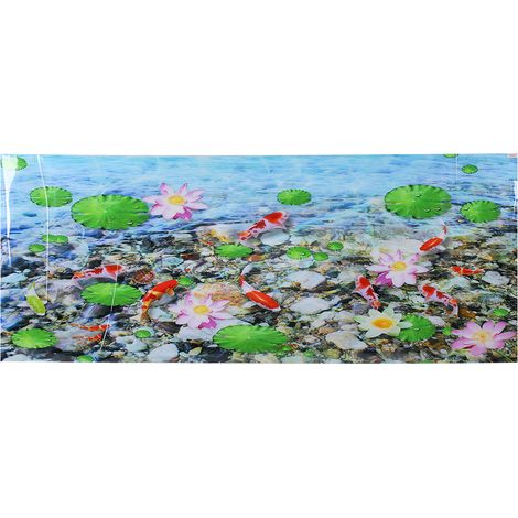Autocollant adhésif de fond d'aquarium de poissons, papier décoratif en PVC, 122x50cm (1/5)