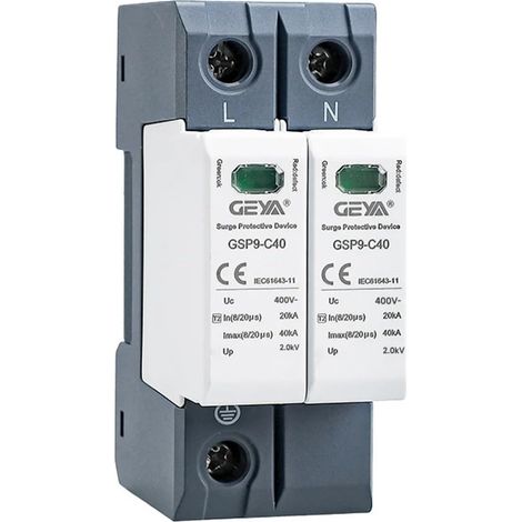 Parasurtenseur 20KA-40KA SPD Parafoudre de Maison Type de Rail Din (2P,AC400V) (1/5)