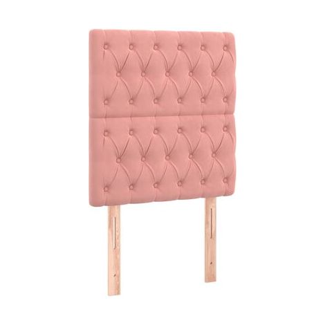 Sommier et matelas Snowco en velours rose (80 × 200 cm), velours doux et confortable, pour chambre, confort quotidien, assemblage rapide (1/5)