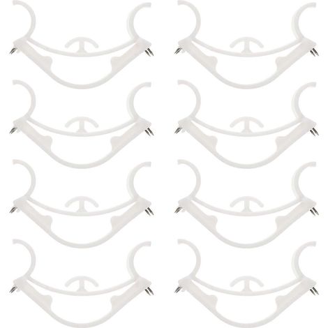 Lot de 8 crochets élastiques d'angle réutilisables et amovibles, accessoires de crochets multifonctionnels-8X5X2CM-White (1/3)