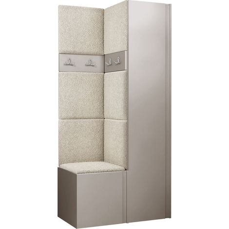 Conjunto para recibidor Pinis XXIV, Abriamo 3, 186x82x46cm, Aglomerado laminado, Tapiz, Colocada, Montada en la pared