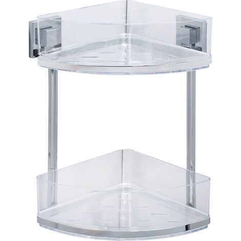 Vacuum-Loc® portaoggetti angolare a 2 piani in acciaio inox Quadro WENKO (1/5)