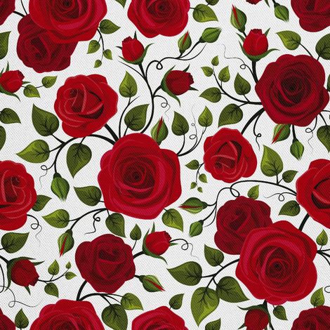 Tissus d'ameublement extérieur Oxford - Motif Rose Rouge 2 (1/5)