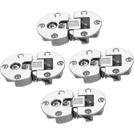 Lot de 4 charnières invisibles pour portes de placards de cuisine encastrées, couleur argent. (1/5)