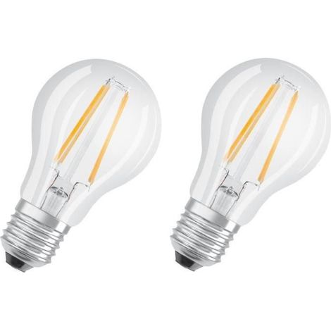 Pack de 2 Ampoules LED filament 6W 2700K 806lm 230V culot E27 non-dimmable Classic OSRAM LEDVANCE 972018